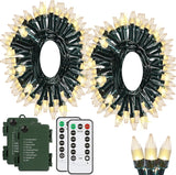 Solhice 2 Pack 20ft Battery Operated Christmas Lights with Remote, 50 LEDs Mini Twinkle String Lights, Warm White Garland Xmas Tree Fairy Lights