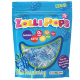 Zollipops Clean Teeth Pops Sugar Free Candy with Xylitol, Dye-Free Lollipops - Keto & Diabetic-Friendly, Dentist-Approved Treats for Kids (Blue Raspberry-Grape, 3.1 oz)