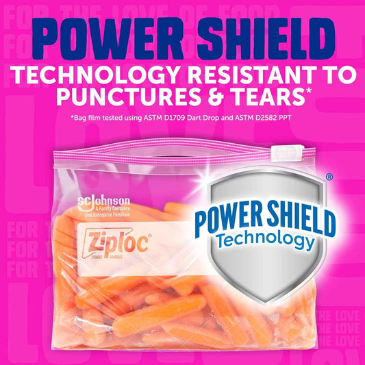 Ziploc Gallon Food Storage Slider Bags, Power Shield Technology for More Durability