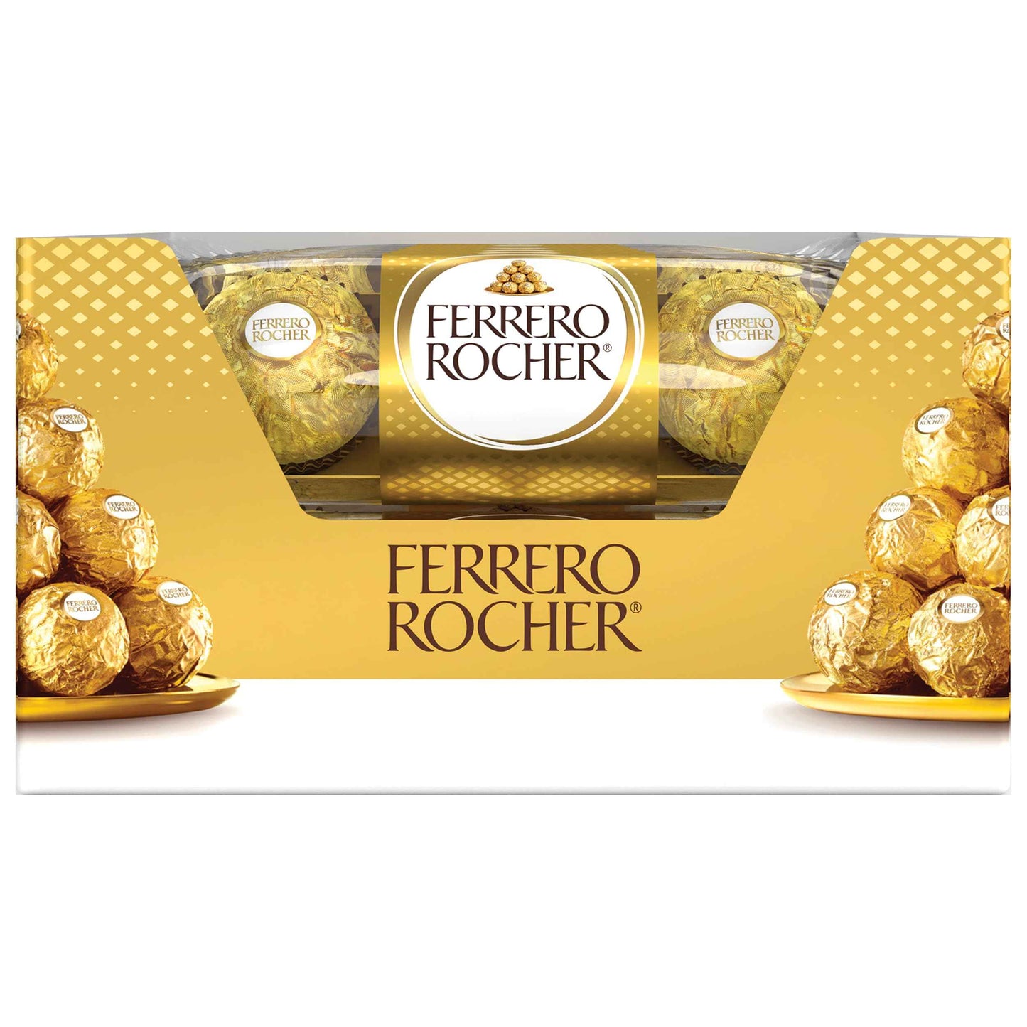 Ferrero Rocher Gourmet Hazelnut Milk Chocolate Gift Box, 42 Individually Wrapped Chocolates, 18.5 oz