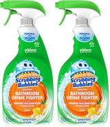Scrubbing Bubbles Bathroom and Shower Cleaner Disinfectant Spray, Bathroom Grime Fighter, Citrus Scent, 32oz
