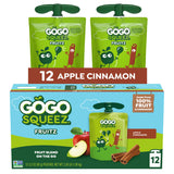 GoGo squeeZ Applesauce and Fruit Puree, 3.2 oz (Pack of 12), Unsweetened Fruit Snacks for Kids, Gluten Free, Nut Free and BPA Free Pouches (Packaging May Vary)