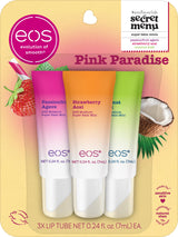 eos 24H Moisture Super Balms Minis- Pink Paradise, Limited-Edition, Nourishing, Dry Lips, Variety Pack Mini, Lip Balms, 0.169 fl oz, 3-Pack