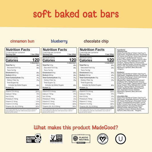 MadeGood Mornings Soft-Baked Oat Bars