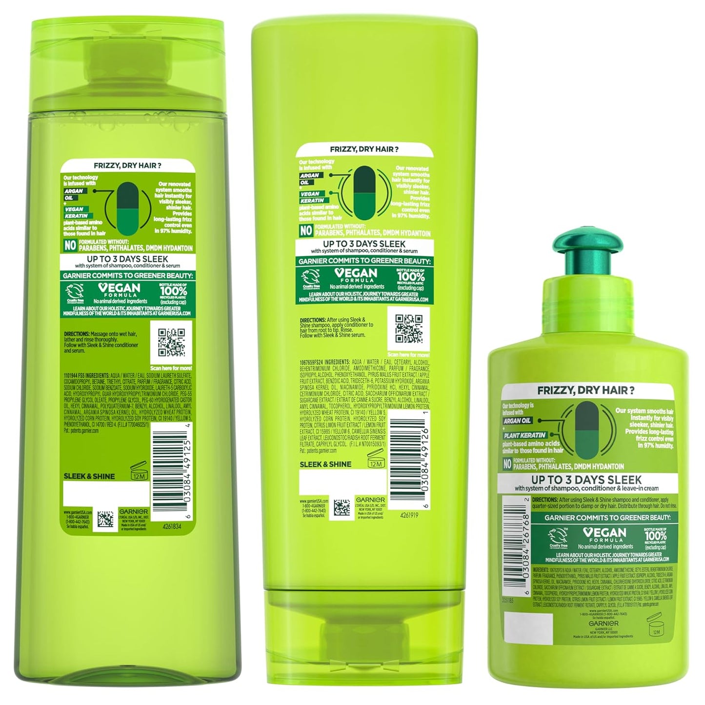 Garnier_Fructis_Sleek_&_Shine_Shampoo,_Conditioner_+_Leave-In_Conditioer_Set_for_Frizzy,_Dry_Hair,_Plant_Keratin_+_Argan_Oil_(3_Items),_1_Kit_(Packaging_May_Vary)