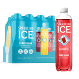 Sparkling Ice Purple Variety Pack, Flavored Water, Zero Sugar, with Vitamins and Antioxidants, 17 fl oz, 12 count (Black Raspberry, Cherry Limeade, Orange Mango, Kiwi Strawberry) - Beverage - Soda