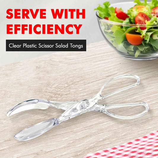 Chef Craft Premium Salad Scissor Tongs, 11.25 inch, Clear