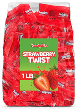Strawberry Twists Bulk Candy β 1 LB Bag (Approx. 46 Pieces) β Classic Chewy Strawberry Flavored Licorice β Party Candy, Movie Night Treats, Gift Bags & Snacking