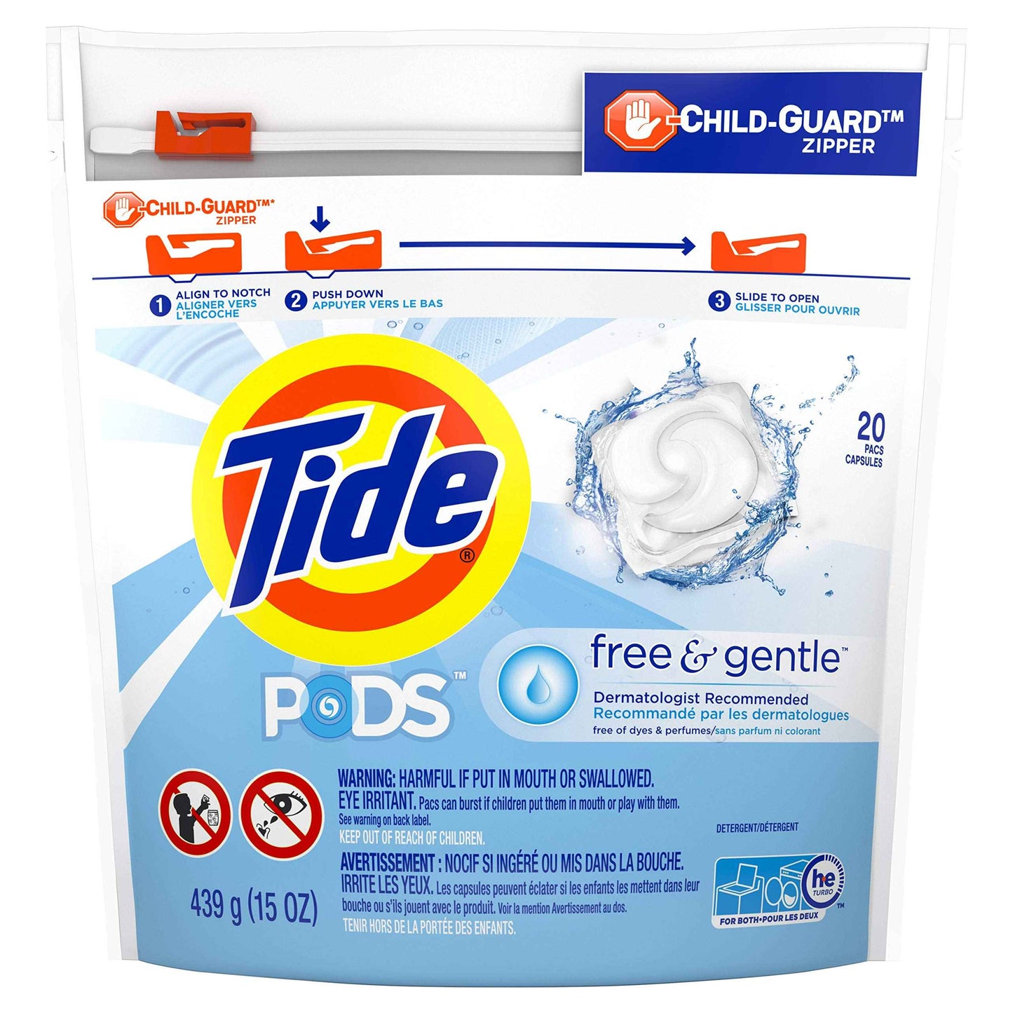 Tide Pods Free & Gentle Laundry Detergent Soap Pacs, Tide Pods Laundry Detergent (Packaging May Vary)