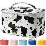 Makeup Bag Portable Travel Cosmetic Bag for Women, Beauty Zipper Makeup Organizer PU Leather Washable Waterproof