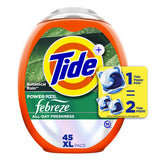 Tide Power Pods with Febreze Laundry Detergent Pacs, 45 Count, Botanical Rain Scent, All-Day Freshness