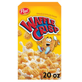 Waffle Crisp Breakfast Cereal, Sweetened Waffle Shaped Cereal, 20 OZ Box