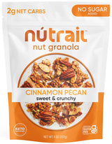 NuTrail Nut Granola Cereal, Cinnamon Pecan, No Sugar Added, Gluten Free, Grain Free, Keto, Low Carb, Healthy Breakfast 8 oz