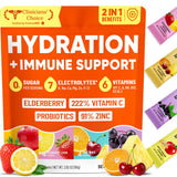 Venture Pal 2-in-1 Hydration + Immune Electrolytes Powder Packets with 7 Electrolytes & 6 Vitamins, Elderberry, Turmeric, Echinacea | Liquid Daily IV Drink Mix | Sugar Free | Keto Friendly, 16 Sticks