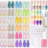 Beetles Press on Nails Kit, Short Almond Press on Nails Glossy Matte Glitter With Nail Glue & Nail Tabs Stickers, Natural Fit Lightweight Fake Nails Kit Art For Women Girls