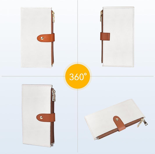 Travelambo_Womens_Wallet_Slim_RFID_Blocking_Bifold_Credit_Card_Holder_Wallet_with_16_Card_Slots,_2_Zippered_Pockets
