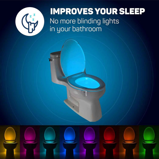 ToiLight Toilet Bowl Night Light – Modern Bathroom Accent Light with 9 Color Modes to Match Any Decor Style