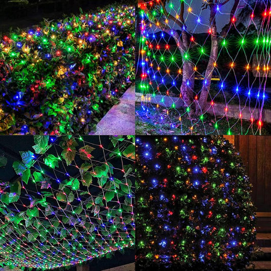 WATERGLIDE_Outdoor_Christmas_Net_Lights,_12FT_x_5FT_360_LED_Mesh_String_Light_with_8_Lighting_Modes,_Connectable_Light_for_Garden_Tree_Bushes,_Holiday_Wedding_Party_Decorations,_Multicolor