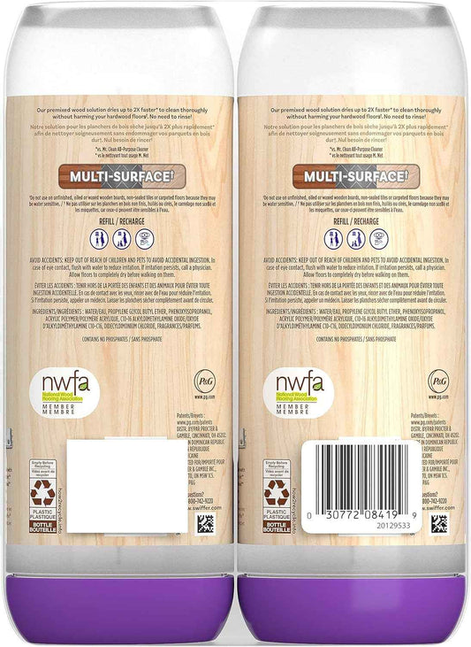 Swiffer Power Mop Wood Refill Solution, QuickDry Hardwood Floor Cleaner for Mopping Home, Bathroom, Kitchen, All Purpose Multi-Surface Solution for Floor Cleaning, Lemon Scent, 50.6oz