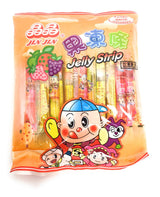 Jin Jin - Jelly Strip (Jelly Filled Straws in Assorted Flavors) - Net Wt. 14.1 Oz. Strawberry Snack Apple Dessert Pineapple Grape