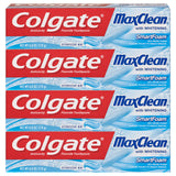 Colgate Max Clean Whitening Foaming Toothpaste with Fluoride, Effervescent Mint, 6 Ounce, 4 Pack