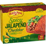 Old El Paso Spicy Jalapeño Cheddar Flavored Stand 'N Stuff Taco Shells, Meal Prep, Gluten Free, 10 Ct, 5.4 oz