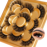 Focipeysa Dramatic Eyelashes Fluffy Faux Mink Lashes 22mm Long False Eyelashes D Curl Eyelashes that Look Like Extension 5 Pairs Pack