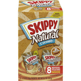 SKIPPY Natural Creamy Peanut Butter Spread Individual Squeeze Packs, 1.15 Ounce (8 Pouches)