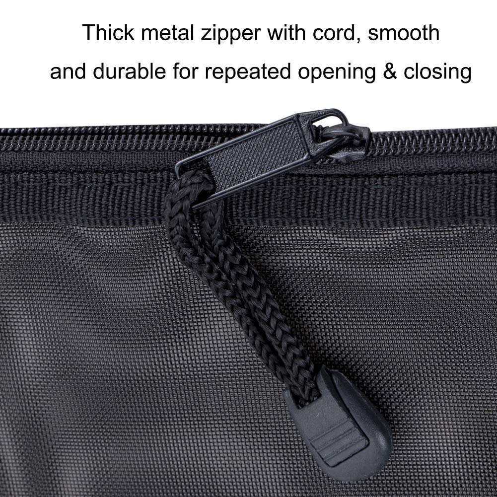 HRX_Package_Nylon_Mesh_Cosmetic_Zipper_Bags,_6PCS_Black_Makeup_Pouches_Travel_Organizer_Case_for_Purse_Diaper_Bag_(A5_x_3pcs,_A6_x_3pcs)