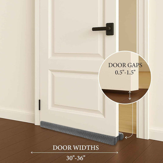 BedyKate Velvet Under Door Draft Stopper – Single-Purpose Minimalist Door Seal in Neutral Beige for Intentional Living Spaces