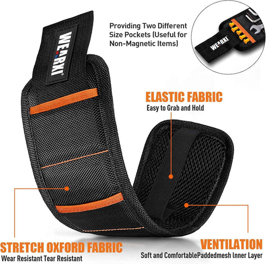 WEARXI Magnetic Wristband Tool – Safer Ladder Work Accessory, Reduces Dropped Screws and Falls for Roofers and Tradesmen