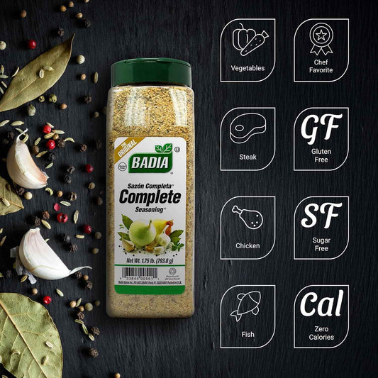 Badia Complete Seasoning 28oz - One Jar Replaces a Shelf of Spices for Minimalist Kitchens