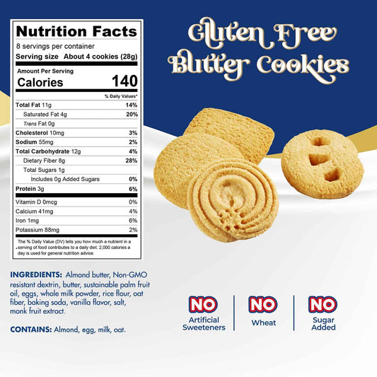ChocZero Keto Shortbread Cookies - Safe Sweet Treat for Gluten Sensitive Kids at Birthday Parties, No Sugar Alcohols