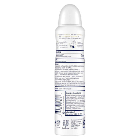 Dove Advanced Care Antiperspirant Spray Clear Finish – Office-Ready 72-Hour Sweat Protection for Long Work Shifts