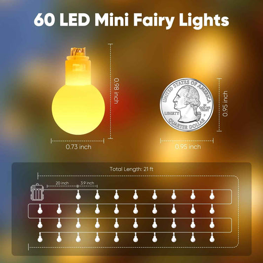 Minetom Battery Operated Globe String Lights – Thoughtful Birthday Gift for Her, Cozy Bedroom & Dorm Decor