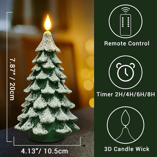 PChero Flameless Christmas Candle – Safe Flickering Pillar for Bedrooms & Family Rooms, No Open Flame with Auto-Off Timer