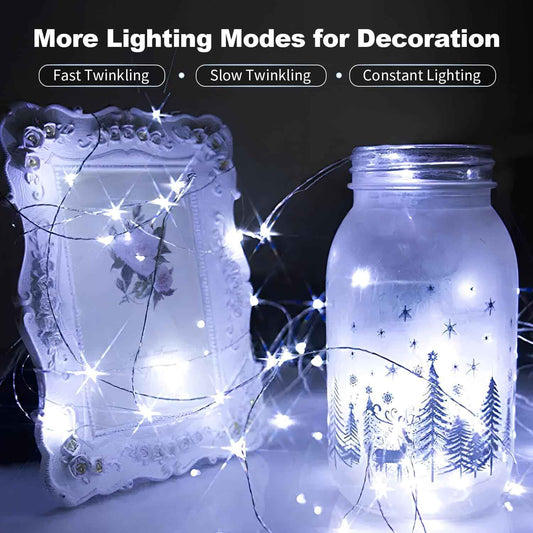 GlowNook Twinkle String Lights – Camping and Backyard Party Lights, Portable 7ft 20-Pack for Open-Air Setups