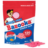 Bazooka Sugar-Free Bubble Gum Bulk – Fun Throwback Gift for Him and Her, Office Candy Dish and Care Package Treat, 120 Ct