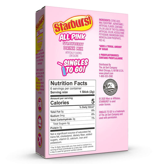 SINGLES_TO_GO!_Starburst_Variety_pack_5_box,_5_flavor_(Raspberry,_Cherry,_Fruit_Punch,_Strawberry_and_Lemon)