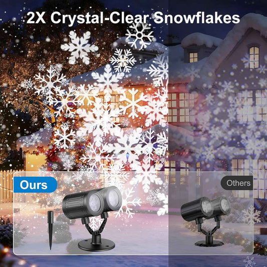LuminaGlow Outdoor Snowflake Projector – Weatherproof Yard & Garden Accent Light with Auto Timer for Lawns, Patios, and Backyard Gatherings