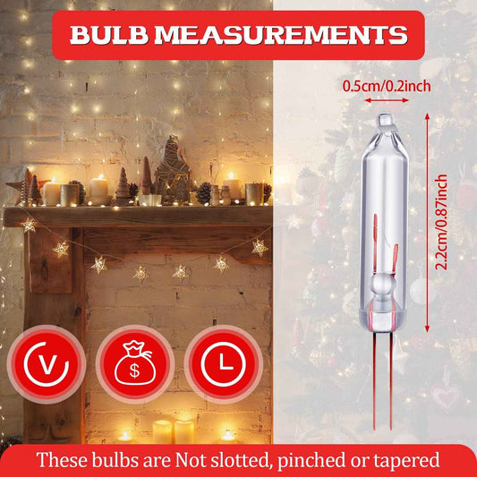 Mudder Mini Christmas Bulbs 2.5V 100 Pack Clear – Durable Replacement Spare Lights for Outdoor Patio Tree Displays