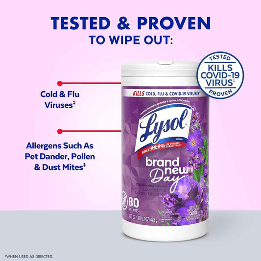 Lysol Disinfecting Wipes Bundle – Calming Lavender and Mango Scented Wipes for Mindful Cleaning and Self Care Routines