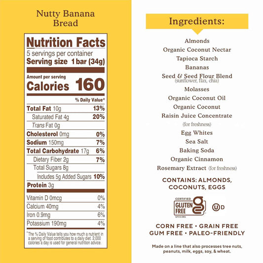Simple Mills Nutty Banana Bread Bar – Five-Ingredient Clean Snack for Minimalist Pantries
