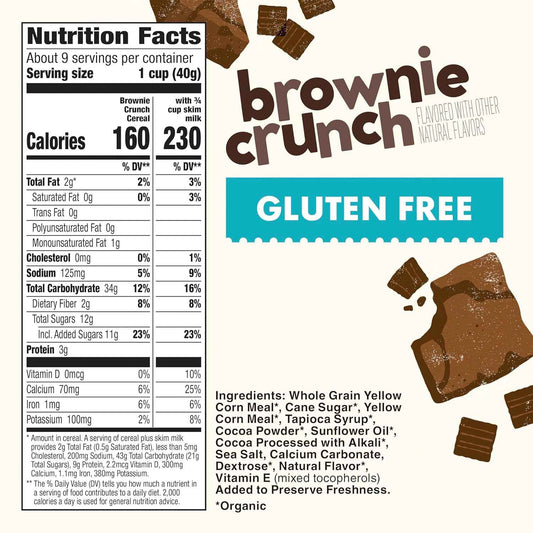 Cascadian Farm Brownie Crunch Cereal – Certified Clean Cereal for Celiac and Gluten-Sensitive Households, Pack of 2
