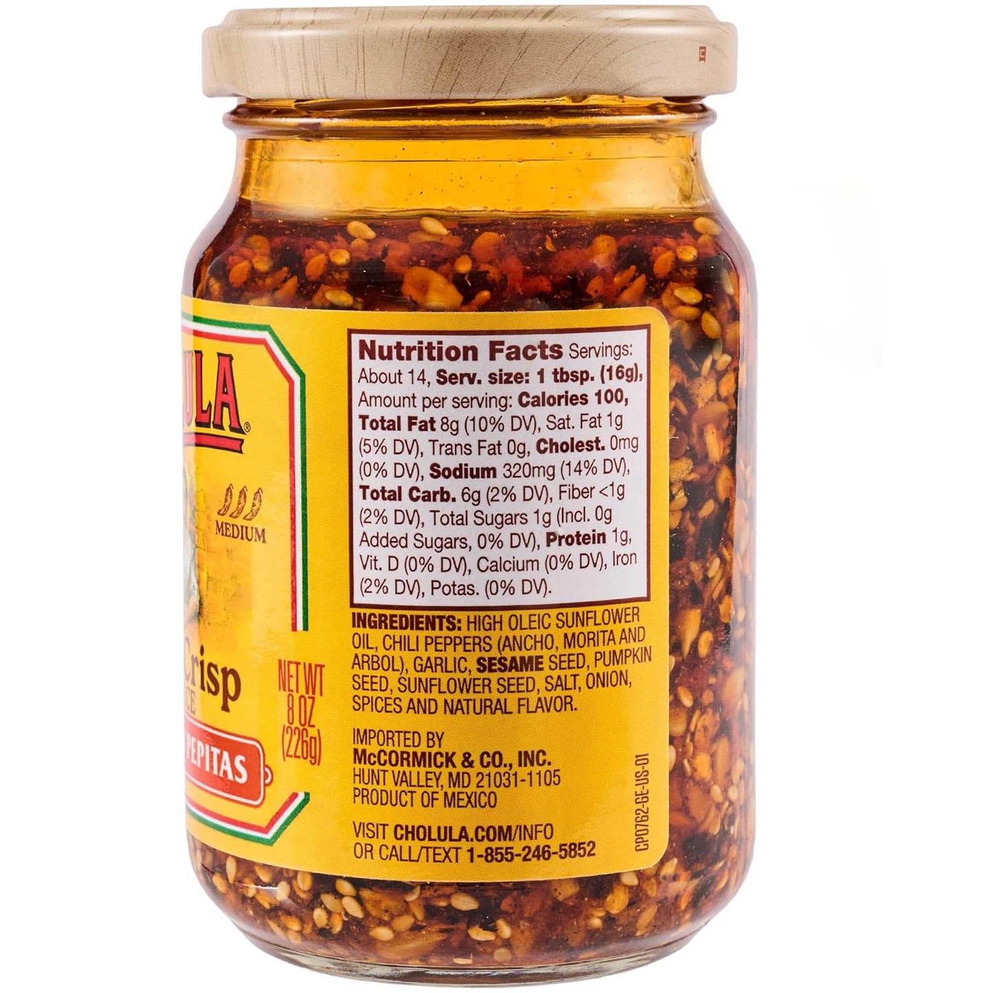Cholula Crunchy Chili Crisp Sauce – Weeknight Dinner Shortcut for Busy Apartment Kitchens, 8 oz