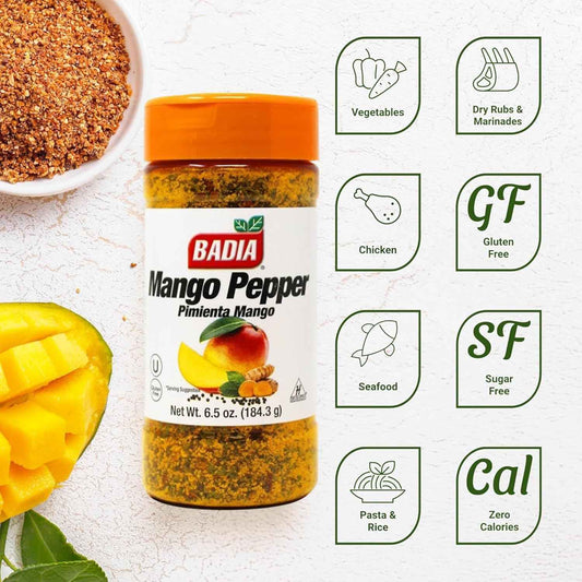 Badia Mango Pepper Quick Weeknight Seasoning for 15-Minute Dinners, Meal Prep Stations, and Fast Lunch Solutions