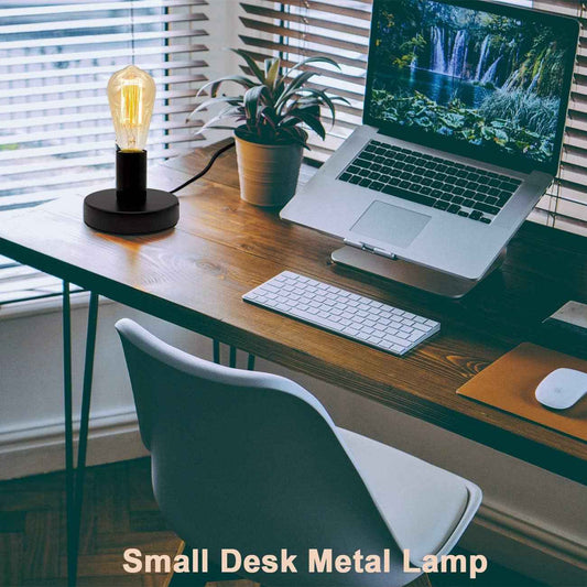 Vintage Industrial Table Lamp Base – E26/E27 Ceramic Socket for Cozy Bedroom and Living Room Decor with Edison Bulb Ambiance