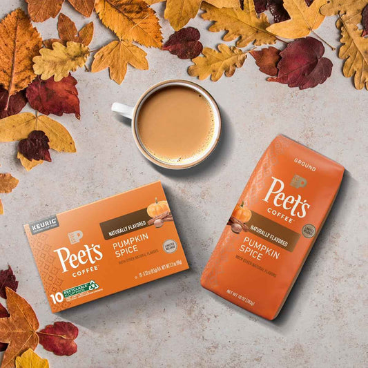 Peet's Coffee Pumpkin Spice K-Cup Pods – Aromatic Coffee Ritual for Meditation and Self-Care, 10 Count