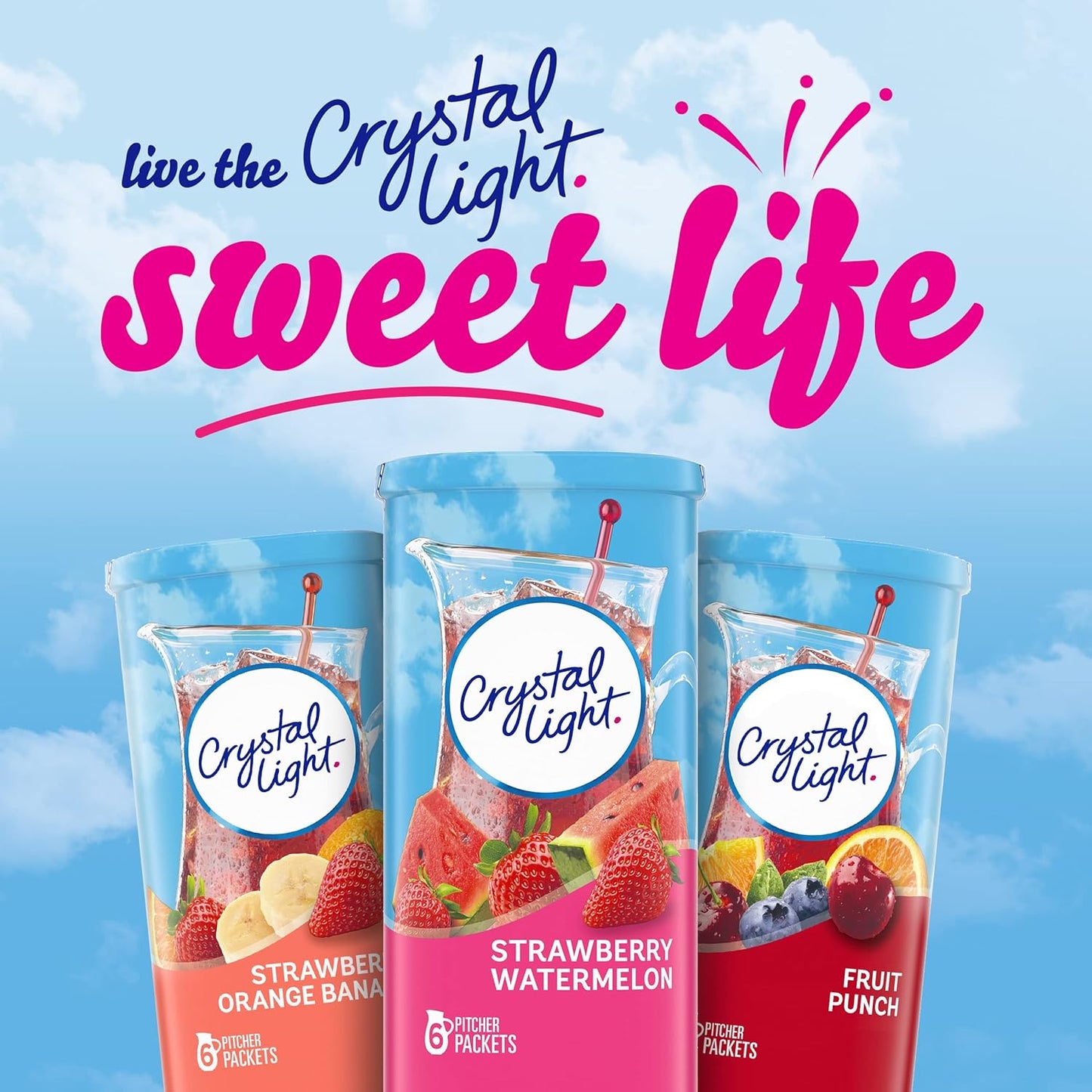 Crystal Light Strawberry Watemelon Drink Mix – Sugar-Free Pitcher Packets for Family Mealtimes