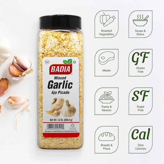 Badia Dehydrated Minced Garlic 1.5 lb – Bulk All-Natural Seasoning for Meal Prep Sundays, Quick Weeknight Dinners, and Busy Family Kitchens